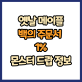 옛날 메이플 백의 주문서 1% 드랍 몬스터, 드랍률 정리(메이플랜드, 아르테일, 로나월드)
