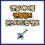 옛날 메이플 엔젤윙즈 드랍 몬스터, 드랍률 정리(메이플랜드, 아르테일, 로나월드)