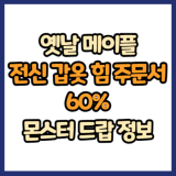 옛날 메이플 전신 갑옷 힘 주문서 60% 드랍 몬스터, 드랍률 정리(메이플랜드, 아르테일, 로나월드)