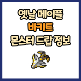 옛날 메이플 바키트 드랍 몬스터, 드랍률 정리(메이플랜드, 아르테일, 로나월드)