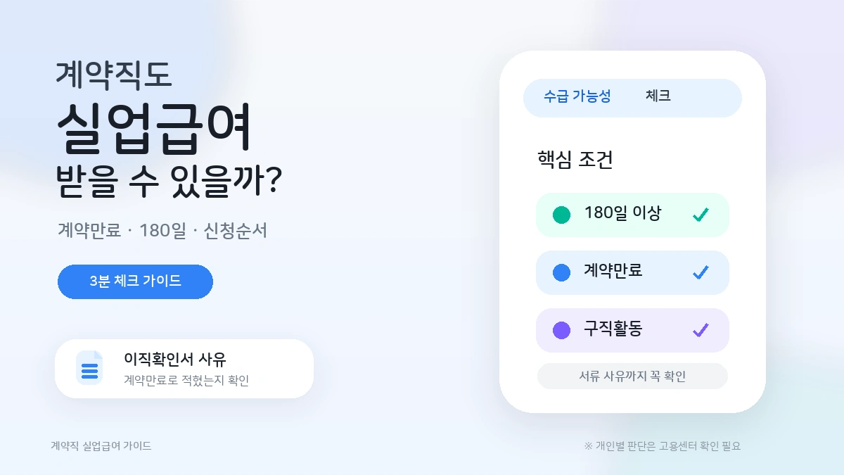 계약직 실업급여 조건 총정리