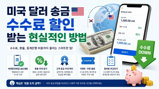 미국 달러 수수료 할인받는 방법
