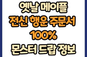 옛날 메이플 전신 갑옷 행운 주문서 100% 드랍 정보