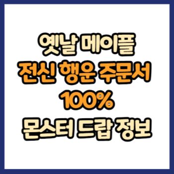 옛날 메이플 전신 갑옷 행운 주문서 100% 드랍 정보