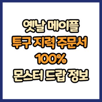 옛날 메이플 투구 지력 주문서 100% 드랍 정보