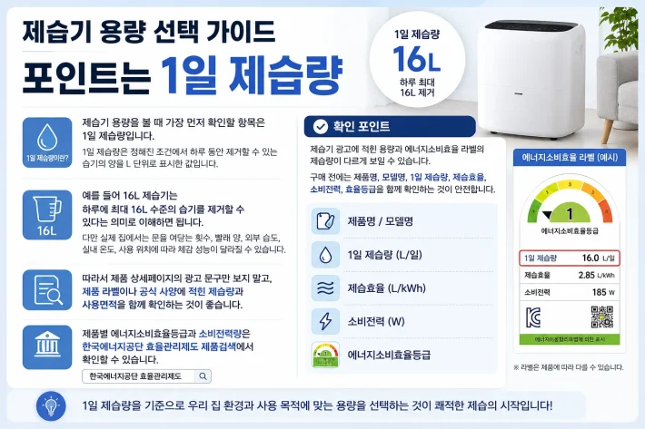 제습기 용량만큼 중요한 구매 전 확인사항