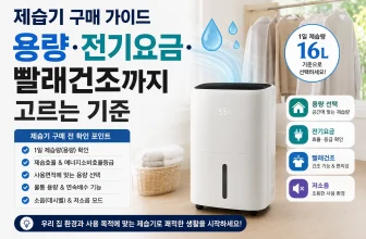 제습기 구매 가이드: 용량·전기요금·빨래건조까지 고르는 기준