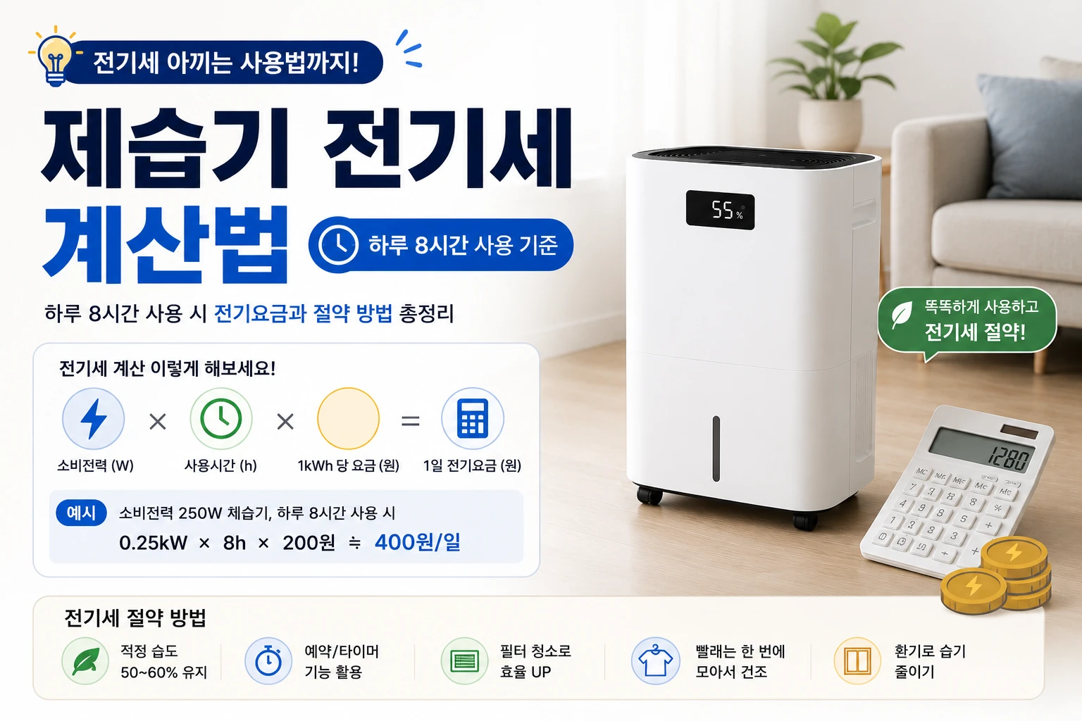 제습기 전기세 계산법